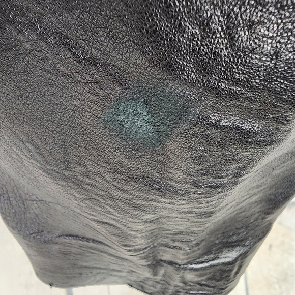 Vintage High Waist Black Leather Pant Pleated Front Taper Leg Lined Waist 28.5" - Picture 15 of 16